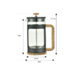 Infuzor din sticla, cu imitatie din lemn, pentru cafea si ceai, 1L, Klausberg