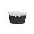 Cos organizator pentru cosmetice, oval, negru, 35x24x16 cm, Sepio