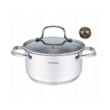  Set de 5 oale din inox, cu capac, premium, compatibil cu toate tipurile de aragaz, gri, Klausberg