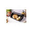 Cutie pentru paine, din inox lacuit, 44 x 27 x 18.5 cm, neagra, Kinghoff