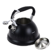  Fierbător tradițional cu fluier fabricat din inox, ceainic 2.7 litri, 22-22.5 cm, negru, Klausberg