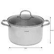 Oala din inox cu capac din sticla, 24cm 5,9litri, compatibila cu toate tipurile de aragaz Klausberg