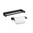 Suport pentru prosoape de bucatarie, servetele, 33 x 3.5 x 10.8 cm otel, negru, Klausberg