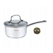  Set de 5 oale din inox, cu capac, premium, compatibil cu toate tipurile de aragaz, gri, Klausberg