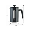 Infuzor pentru cafea, ceai sau ierburi, 600ml, inox si sticla, Klausberg