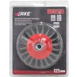 Perie de sarma circulara, cu toroane, otel inoxidabil, 125mm, M14, pentru polizor, Verke