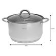Set de 4 oale din inox cu capac sticla, dimensiuni 16cm, 18cm, 20cm, 24 cm, Kinghoff