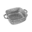 Vas pentru cuptor termorezistent, strat antiaderent marmura, cu capac, 3.7l,  22x22x9.5 cm, Klausberg