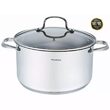 Oala din inox cu capac din sticla, 24cm 5,9litri, compatibila cu toate tipurile de aragaz Klausberg