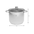 Set 3 oale din inox, cu capac sticla, 5.6l, 7.2l, 9l, KingHoff