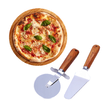 Set 2 piese pentru taiere si servire pizza, otel- lemn, Kassel