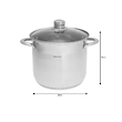 Set 3 oale din inox, cu capac sticla, 5.6l, 7.2l, 9l, KingHoff