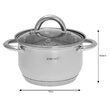 Set de 4 oale din inox cu capac sticla, dimensiuni 16cm, 18cm, 20cm, 24 cm, Kinghoff