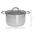 Set de 5 oale cu capac din inox, dimensiuni 16, 16, 18, 20, 24 cm, gri, Kinghoff