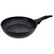 Set 6 oale din aluminiu turnat, cu strat marmorat, capac sticla, 16, 20,24,28cm, negru, Klausberg