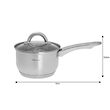 Set de 5 oale din inox cu capac sticla, dimensiuni 16cm, 16cm, 18cm, 20cm, 24 cm, Kinghoff