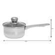 Cratita din inox cu capac sticla, 1litru, 14cm, fund termic multistrat, Kinghoff