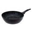 Set 6 oale din aluminiu turnat, cu strat marmorat, capac sticla, 16, 20,24,28cm, negru, Klausberg