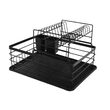 Suport pentru vase cu 2 nivele, negru, otel-plastic 43 x 32 x 27 cm, Kinghoff