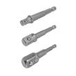 Set 3 adaptoare hexagonale pentru chei tubulare, 1/4", 3/8", 1/2", Verke