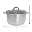 Set de 5 oale din inox cu capac sticla, dimensiuni 16cm, 16cm, 18cm, 20cm, 24 cm, Kinghoff