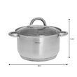 Set de 5 oale din inox cu capac sticla, dimensiuni 16cm, 16cm, 18cm, 20cm, 24 cm, Kinghoff