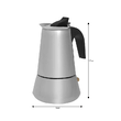 Aparat pentru prepararea manuala a cafelei espresso, utilizare pe aragaz, culoare argintiu, 4 cesti, capacitate 200 ml, Kinghoff