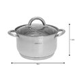 Set de 5 oale din inox cu capac sticla, dimensiuni 16cm, 16cm, 18cm, 20cm, 24 cm, Kinghoff