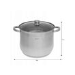 Oala din inox cu capac din sticla, 28cm, fund termic multistrat, 13l Klausberg