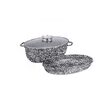 Vas pentru cuptor termorezistent Premium, strat antiaderent marmura, cu capac, 8l, 38x25x12,8 cm, Klausberg