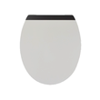 Capac de WC alb-negru, inchidere silentioasa, duroplast, 37,5x42 cm,model 203, Sepio