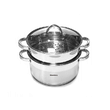 Oala pentru fiert cu abur, din inox, cu capac, 5 litri, 24 cm, Klausberg
