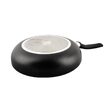 Tigaie din aluminiu cu capac, marmorata, 20 cm, negru, KingHoff