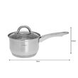 Set de 6 oale din inox cu capac sticla, fund termic multistrat, Kinghoff