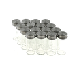 Set de 16 recipiente, otel inoxidabil si sticla cu suport, pentru contimente, 17 x 24 cm, Klausberg