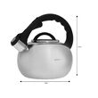  Fierbător tradițional cu fluier fabricat din inox, ceainic 2.5 litri, 15-22 cm, argintiu, Klausberg