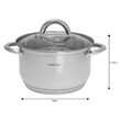 Set de 4 oale din inox cu capac sticla, dimensiuni 16cm, 18cm, 20cm, 24 cm, Kinghoff