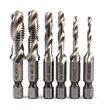 Set burghe pentru filetare, 6 piese, M3, M4, M5, M6, M8, M10, Silver