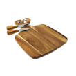 Set 3 ustensile pentru taiat si servit branzeturi, lemn de salcam, Kassel