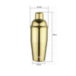 Shaker barman pentru bauturi si cocktail-uri, 750 ml, inox, auriu, Klausberg