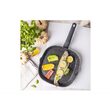 Tigaie tip grill, din aluminiu turnat, marmorata, neagra, 24cm, Klausberg