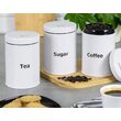 Set de 3 recipiente pentru cafea, zahar si ceai, din otel, alb, 11,5 x 11,5 x 15 cm, Klausberg