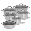 Set de 6 oale din inox cu capac sticla, fund termic multistrat, Kinghoff