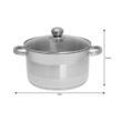 Oala din inox 6litri cu capac sticla, 24 cm,fund termic multistrat, Kinghoff