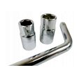 Cheie pentru roti telescopica, maner antialunecare, 17-19, 21-23 mm, Silver