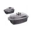 Vas pentru cuptor termorezistent, strat antiaderent marmura, cu capac, 4.5l, 32x21x10.5 cm, Klausberg
