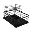 Suport pentru vase cu 2 nivele, negru, otel-plastic 43 x 32 x 27 cm, Kinghoff