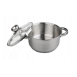 Oala din inox 2.1litri cu capac sticla, 18 cm,fund termic multistrat, Kinghoff