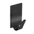 Set 6 agatatori cuier autoadezive, dreptunghiulare, metal, negru, Sepio
