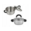 Oala din inox cu capac sticla, 0.5litri, 12cm, fund termic multistrat, Kinghoff